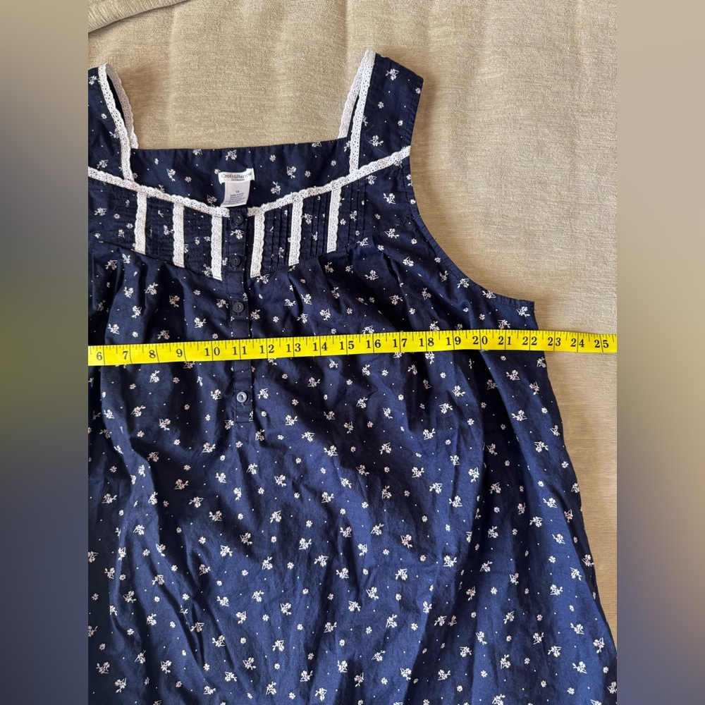 Croft & Barrow Navy Floral Sleeveless Dress 1X – Cottagecore Lace Trim Sundress - Picture 8 of 9